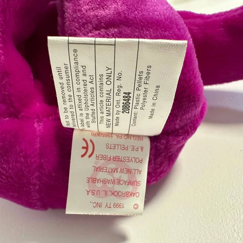 Ty Beanie Baby Millennium Bear Purple Plush Toy 1999 Canadian Tush Tag NEW NWT